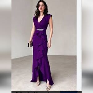 Miusel Elegant Purple Evening Gown
